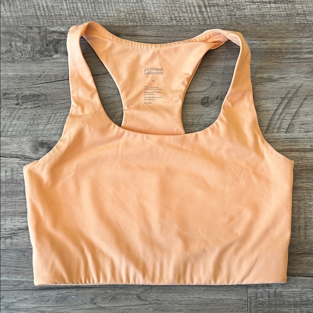 girlfriend collective orange Racerback Sports Bra